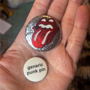 The Rolling Stones Silver Glitter Pin